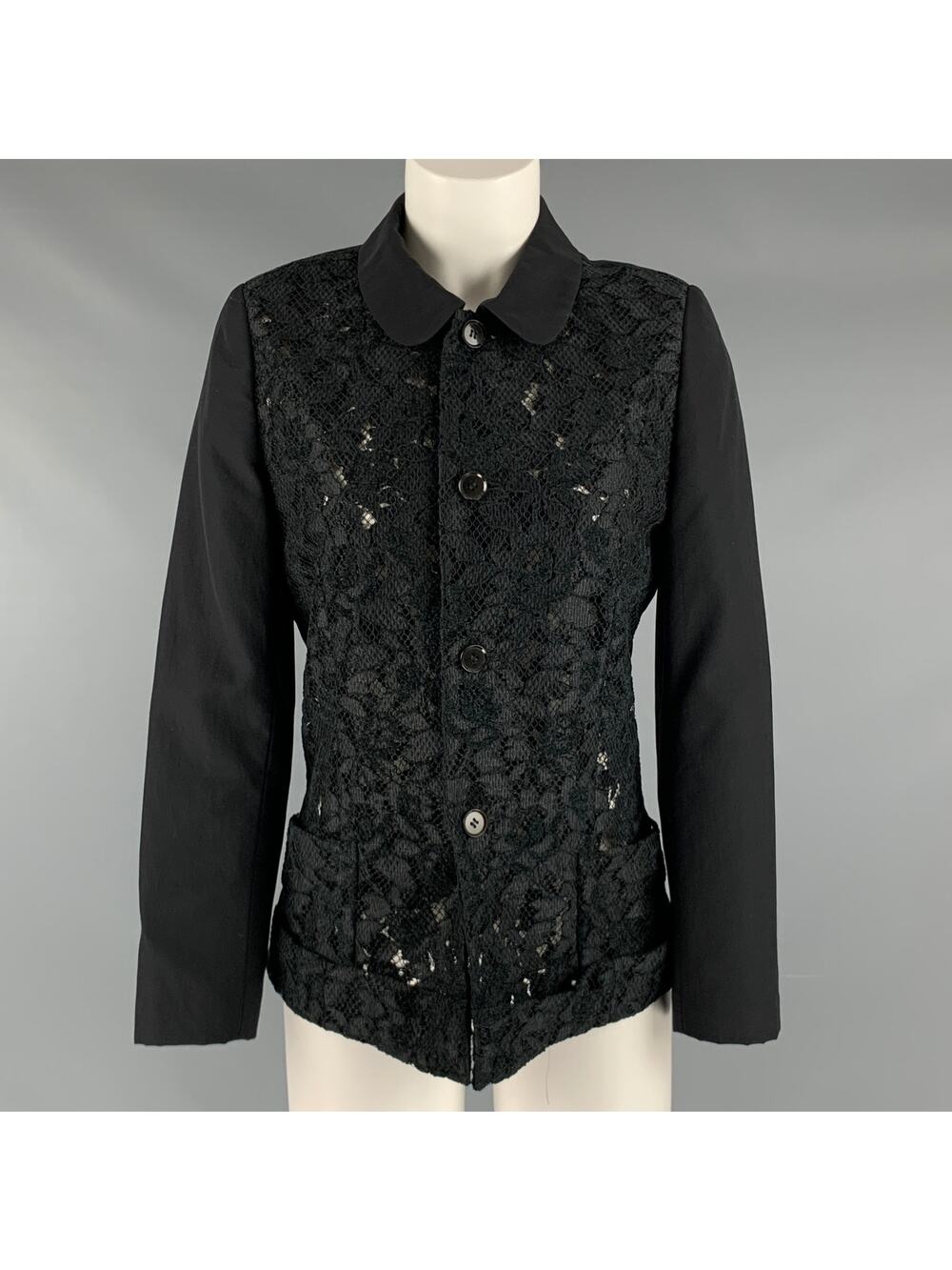 COMME des GARCONS Size S Black Wool Lace Jacket